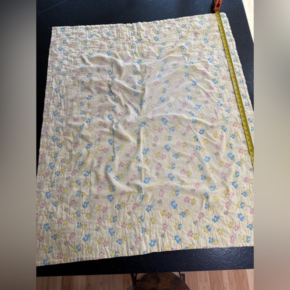 Vintage Care Bears Yellow Quilt Baby Blanket / Crib Blanket - Picture 11 of 11